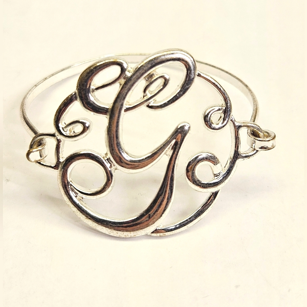 Silvertone Monogram G Bracelet